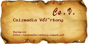 Csizmadia Várkony névjegykártya